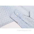 Camicia blu navy a maniche lunghe dal design formale